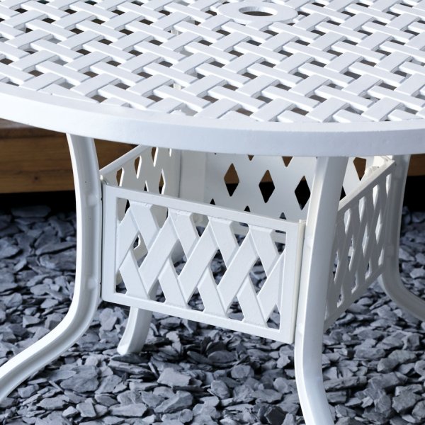 White 4 seater aluminium garden furniture set 9