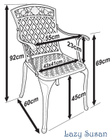 Vista previa: Dimensions Rose Chair Slate