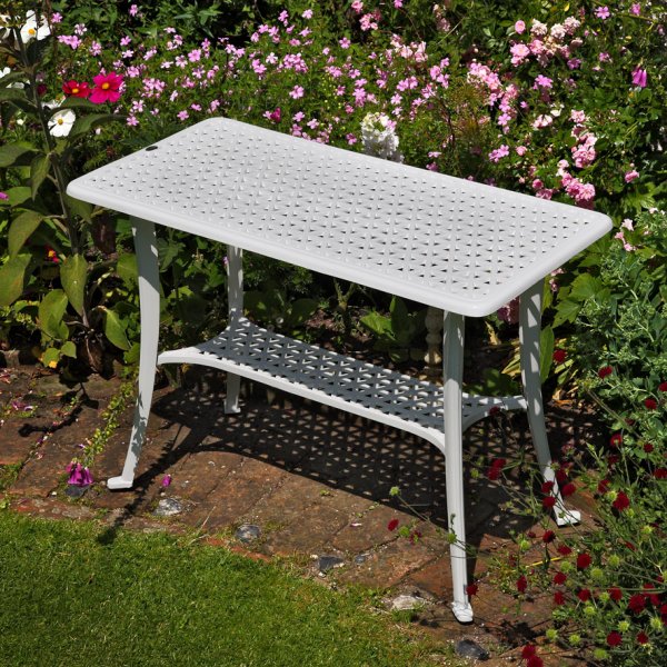 White_Rectangular_Cast_Aluminium_Metal_Garden_Furniture_BBQ_Side_Table_3