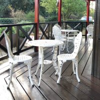 Vista previa: Conjunto bistro ROSE - Blanco (2 sillas)