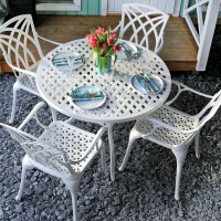 Vista previa: White 4 seater aluminium garden furniture set 1