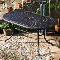 Vista previa: The June 6 seater garden table in antique bronze