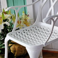 Vista previa: White_April_Self_Assembly_Metal_Garden_Chair 5