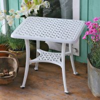 Vista previa: White_Sandra_Side_Table_Cast_Aluminium_Garden_Furniture_3
